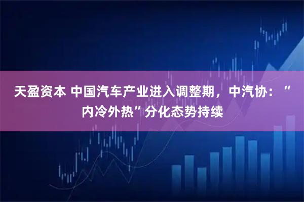 天盈资本 中国汽车产业进入调整期，中汽协：“内冷外热”分化态势持续